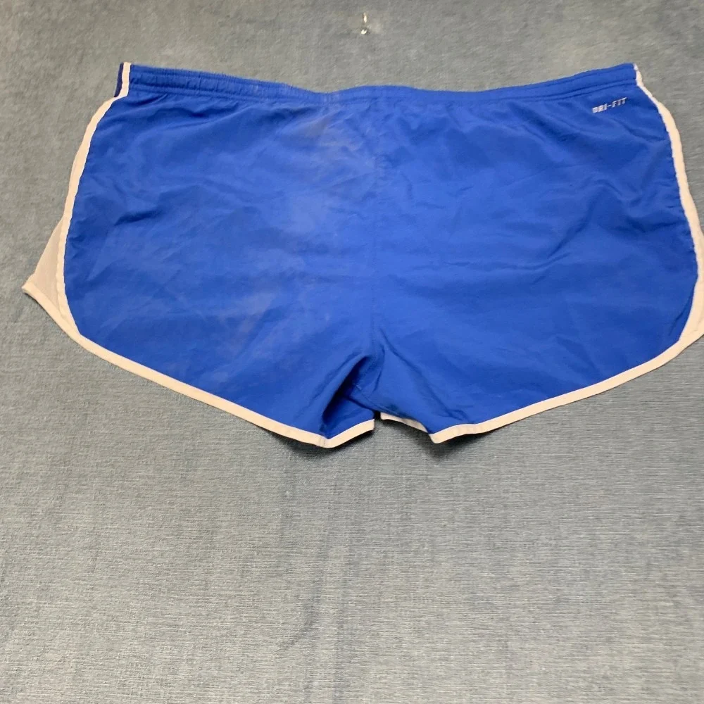 Nike Dri Fit Running Athletic Shorts Womens XL Blue Mesh Side Panels Activewear